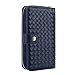 TabPow Galaxy J7 Case,Weave Zipper Cash Slot, Card Slots, Button, Leather Wallet Case Cover With Detachable Case For Samsung Galaxy J7 J700 (2015)- Weave Blue
