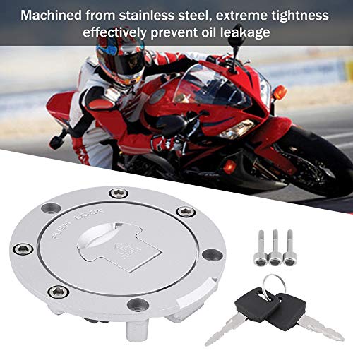 KIMISS Fuel Gas Tank Lock, Stainless Steel Motorcycle Fuel Gas Tank Cap