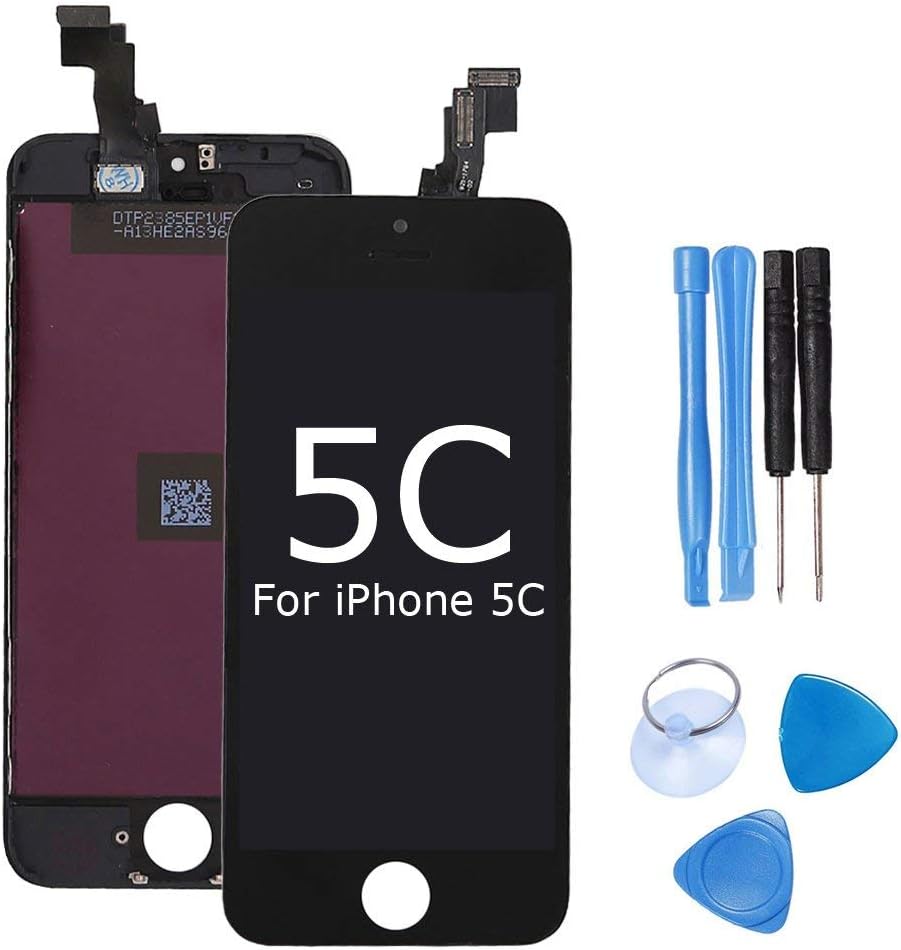 ibaye Screen Replacement Compatible iPhone 5C LCD Display Touch Digitizer Glass Lens Assembly Camera and Home Button Repair with Tools