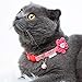 Blueberry Pet Pack of 2 Cat Collars, Lovely Cherry and Floral Prints Adjustable Breakaway Cat Collar with Flower & Bell, Neck 9