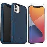 OtterBox Commuter Series Case for iPhone 11 (Only) - with Zagg Glass Elite+ Clear Screen Protector - Non-Retail Packaging - Bespoke Way (Blazer Blue/Stormy Seas Blue)