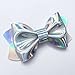 3 Pieces 8x12 Inch Holographic Faux Leather Fabric Sheets Including Blue Silver Pink Colors for Hair Bows Making, Headband Making, Hair Clips Making, Kids' Crafts Making, Bag Make