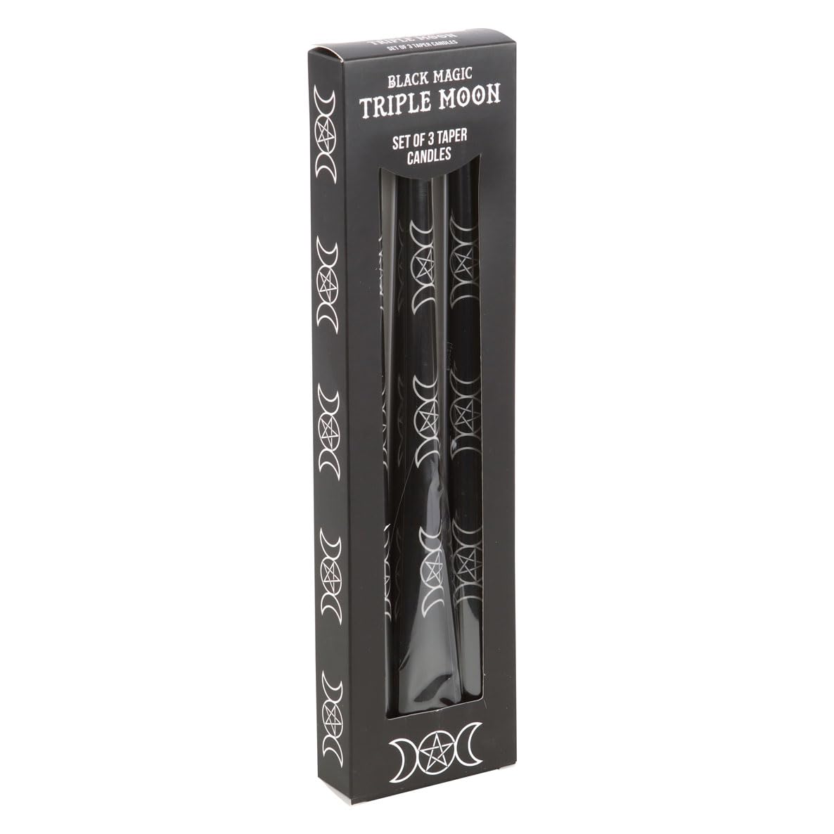 Pack of 3 Black Taper Candles