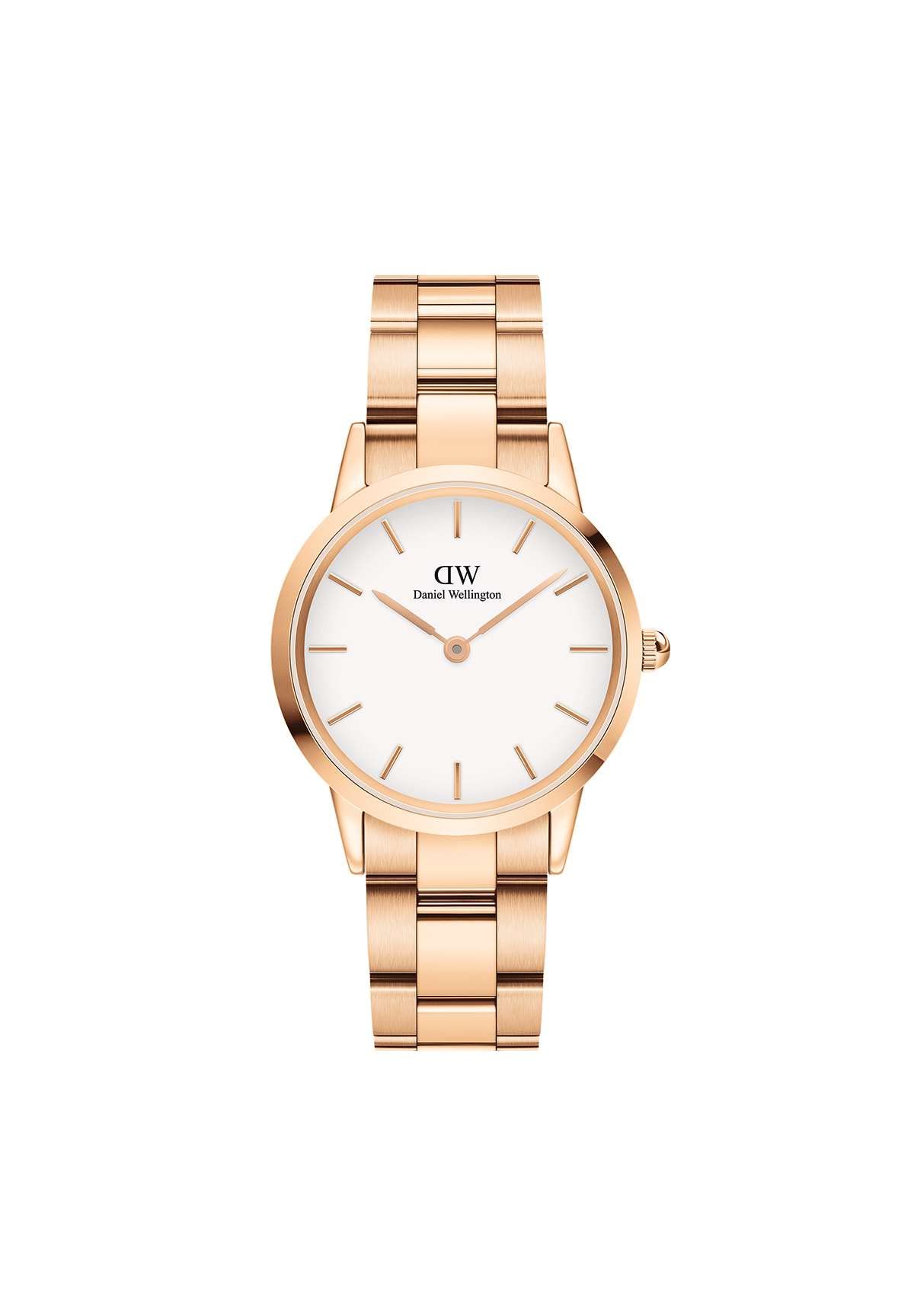 Daniel Wellington Ladies Rose Gold Iconic Link Watch DW00100211