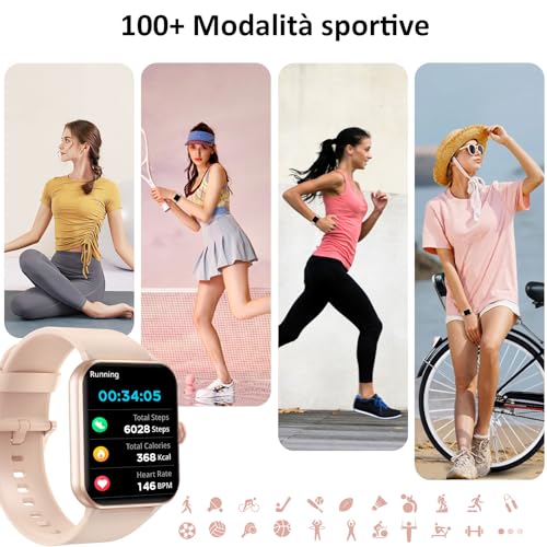 Blackview Smartwatch for Men and Women, Make and Answer Calls, 1.85 Inches Smart Fitness Watch, Heart Rate Monitor, Sleep Monitor, Calculators for Android iOS
