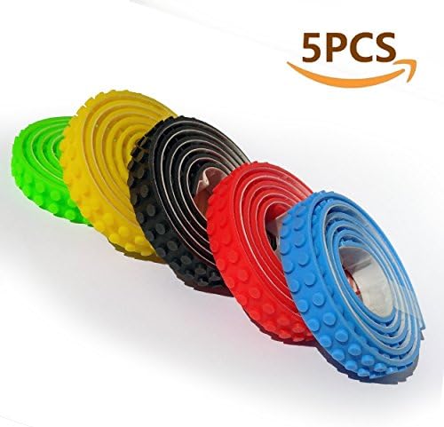 Tape for lego, Cuttable silicone block tape roll for lego Bricks, Non-toxic and Reusable, Self-Adhesive baseplate Strips for lego Toy ,Compatible With lego Collection Construction , 5 Mix Colors