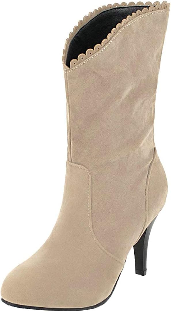 Damen Stiefeletten Mit Absatz - Wildleder Westernstiefel Elegant In Größe 36-43