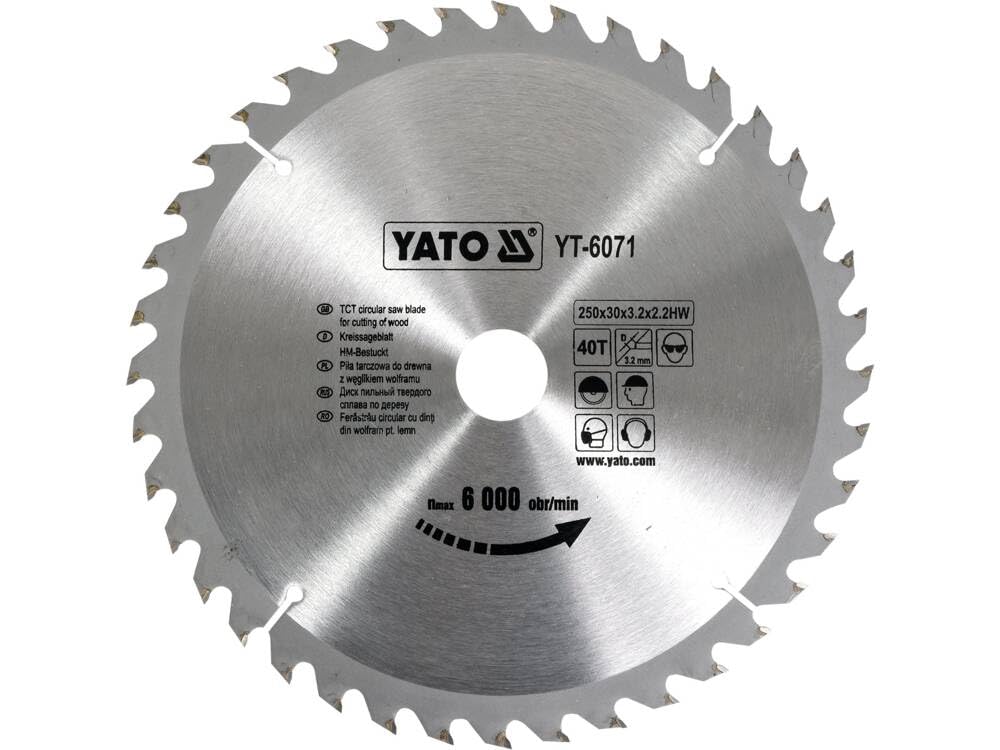 Yato Professional 6071-Carbide Tipped Circular Saw Blade 250 x 30 x 40 mm