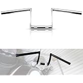 WOWTK 25mm 1" Z Bars Handlebar fits for Drag Bar Drag Custom Bobber | Chrome for 1inch 25mm Z Bars Handlebar Chopper Cruisers Softail Dyna Sportster