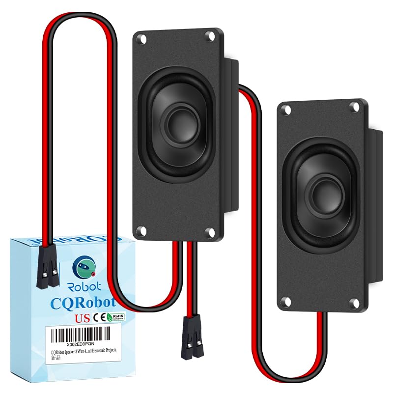 CQRobot Speaker 3 Watt 4 Ohm Compatible with Arduino Motherboard, 2.54mm Dupont Interface. It is Ideal for a Variety of Small Electronic Projects.