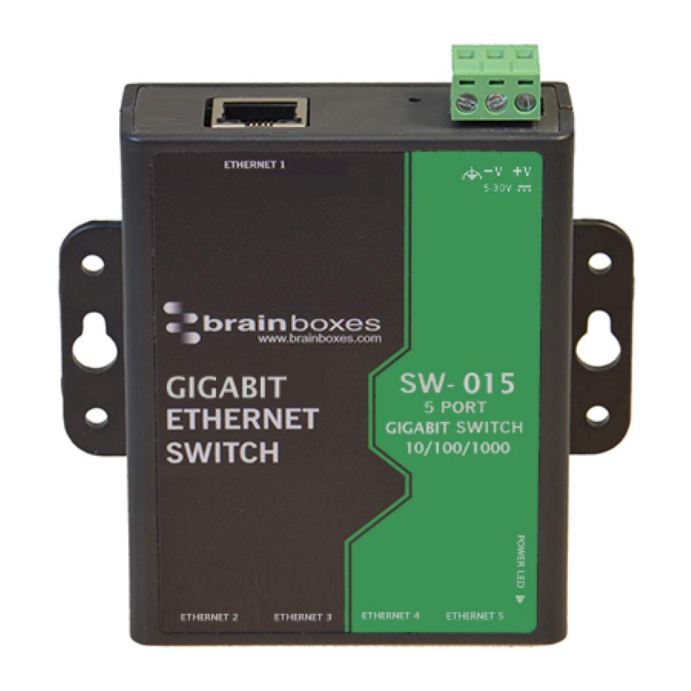 Brainboxes Ethernet to 3 Relay Adapter, light industrial, 5 port gigabit 10/100/1000