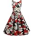NINEWE Vintage 1950's Floral Spring Garden Party Picnic Dress Party Cocktail Dress