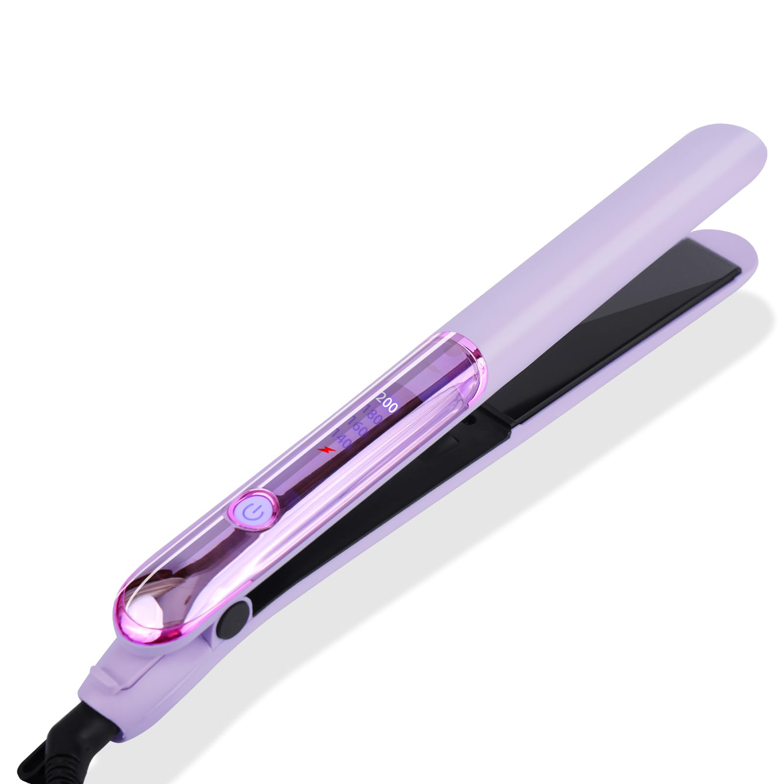 Hair Straightener, 30S Fast Heating Flat Irons, Professional Ionic Ceramic Hair Straightener, 4 Temperature Settings 140-200°C, Dual-use Hair Curler (Purple)