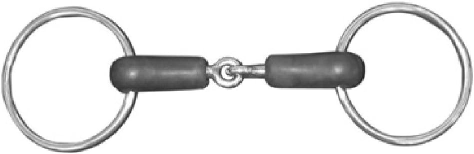JHL Pro-Steel Rubber Covered Loose Ring Jointed Snaffle (5 inches) (Silver)