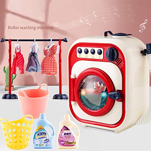 Nukied Kids Washing Machine Set Toy Toddler Cleaning Set with Baskets