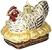 Old World Christmas Hen on Nest Glass Blown Ornament for Christmas Tree, Handcrafted Holiday Decoration, Farm Animal Collection