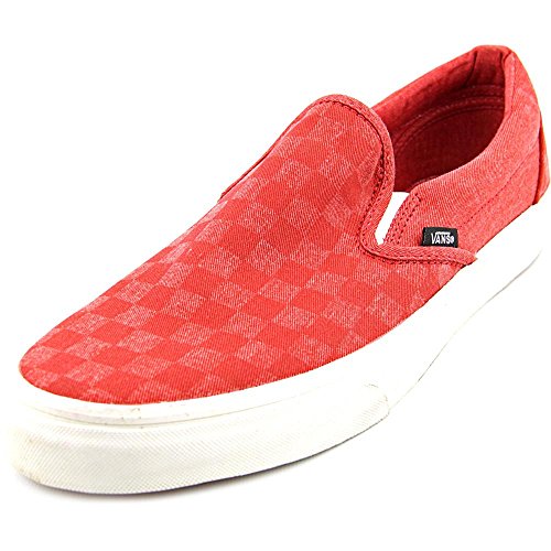 Vans Unisex Classic Slip-On (Overwashed) Tango Red/Checker Skate Shoe 11 Men US