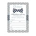 Bow Tie Baby Shower Invitations with Envelopes (15 Pack) Blank Invites for Boys Parties - Little Man Theme Blue and Grey – Blank Invite to Handwrite Custom Details - 4x6 Printed Card Set