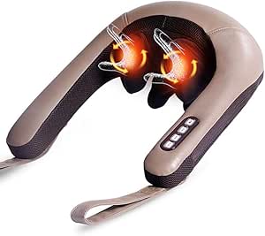 KJRJA Shiatsu Deluxe Neck & Shoulder Massager with Heat | Shiatsu