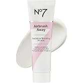 No7 Airbrush Away Radiance Boosting Foundation Primer, 30ml | Illuminating Formula, Dewy, Smooth &amp; Radiant Skin, Seamless Makeup Application &amp; Long Lasting Wear