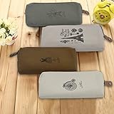 Ilyever Retro Vintage Canvas Student Pen Pencil Coin Purse Pouch Cosmetic Makeup Bag Case,set of 4