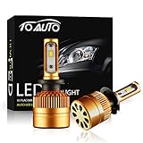 TOAUTO H7 LED Headlight Kit Bulbs with Super Bright Upgraded Chips,All-in-One Conversion kit 8000LM 6000K, Replace for Halogen Bulbs - Xenon White