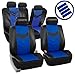 FH Group PU021BLUE-COMBO Universal Fit Premium Synthetic Leather Blue Automotive Seat Covers fits most Cars, SUVs, and Trucks (Airbag Compatible with Accessories Combo Set)