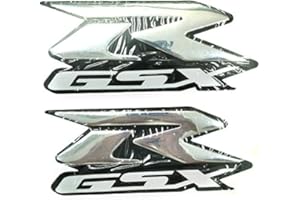 ZXXM Silver 3D Logo Emblem Sticker Decal Polish Gloss Raise Up Compatible with Suzuki GSXR 600 750 1000 1300 Hayabusa