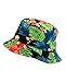 NYFASHION101 Fashionable Unisex Satin Lined Printed Pattern Cotton Bucket Hat, Green Floral 2106