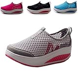 DADAWEN Women's Slip-On Platform Fitness Work Out Sneaker