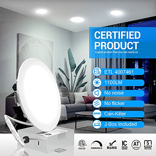 Recessed Lighting, deerdance Recessed Light Fixtures 4 Pack 6 Inch 12W