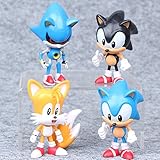 Sonic the Hedgehog Classic Sonic, Tails, Metal Sonic, Figure Set of 4