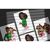 Sisterhood Sorority Greeting Cards - Box of 12 Cards With Envelopes (Pink & Green)