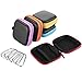 EBYTOP Earbud Case Mini Carrying Square Cases Pouch with Carabiners Zipper Enclosure Assorted Color,5 pack