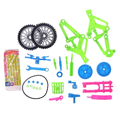 babyHUIH Simulated Bicycle Kids Children Boy Toys Assembly DIY Intelligent Plastic Handmade Manual Bike Model Miniature Toy Gifts