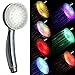 POLEND Rainbow 7 Color Changing LED Light Handheld Showerhead, Bathroom Showerhead, Easy Install, Water Powered (Two-Year Warranty)