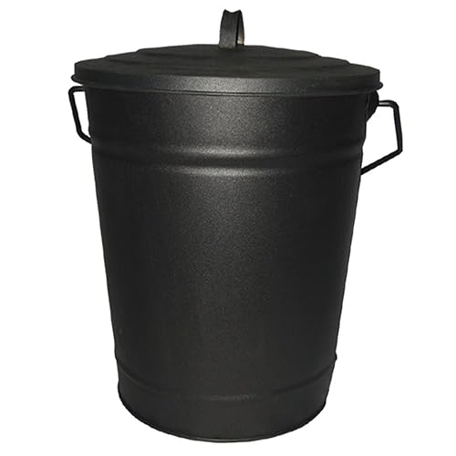 KaminoFlam Ash Bucket Galvanized Ash Can with Lid Carbon Bucket for