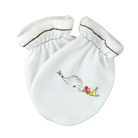 For Babies - Baby Kratzhandschuhe/Kratzfäustlinge aus 100% Bio-Baumwolle - Made in EU (Igel)