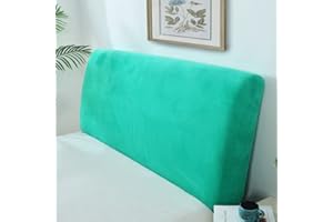 EFELIM Velvet Bed Headboard Slipcover Full Queen California King Size Bed, Super Stretch Bed Headboard Cover Soft Dustproof Protector (Turquoise Green,Queen Headboard Length(59"-67"))
