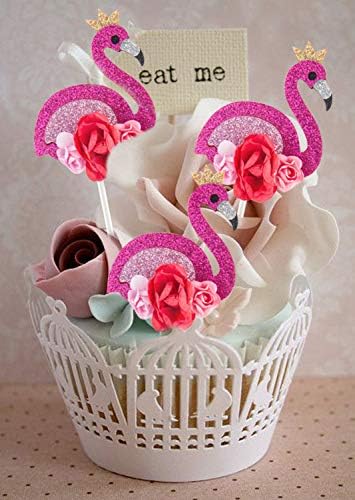 Fete Prenatale Lot De 10 Decorations De Gateau Flamant Rose 3d Pour Decoration De Cupcakes Couleurs Paillettes Decoration De Gateau Pour Fete Danniversaire Mariage Cuisine Maison Patisserie Dwteam In
