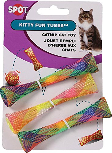 Ethical Pet - Spot Catnip Cat or Kitten toy, Colorful Fun Tubes. Interactive bouncy cat toy