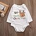 Unisex Baby Boys Girls My First Christmas Red Nose Reindeer Long Sleeve Bodysuit Romper Outfit (60(0-3M), White)