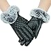 D.King Womens Leather Gloves Touch Screen Gloves Lining Driving Mittens