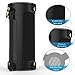 MoKo Carrying Case for JBL Flip 3 , Portable Speaker Cover PU Leather Protective Bag Sleeve Skins, with Holding Strap & Carabiner, Black
