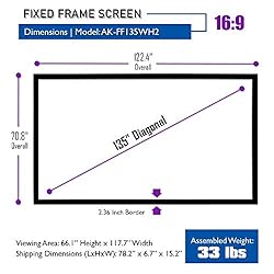 Akia Screens Fixed Frame Projector Screen 135inch