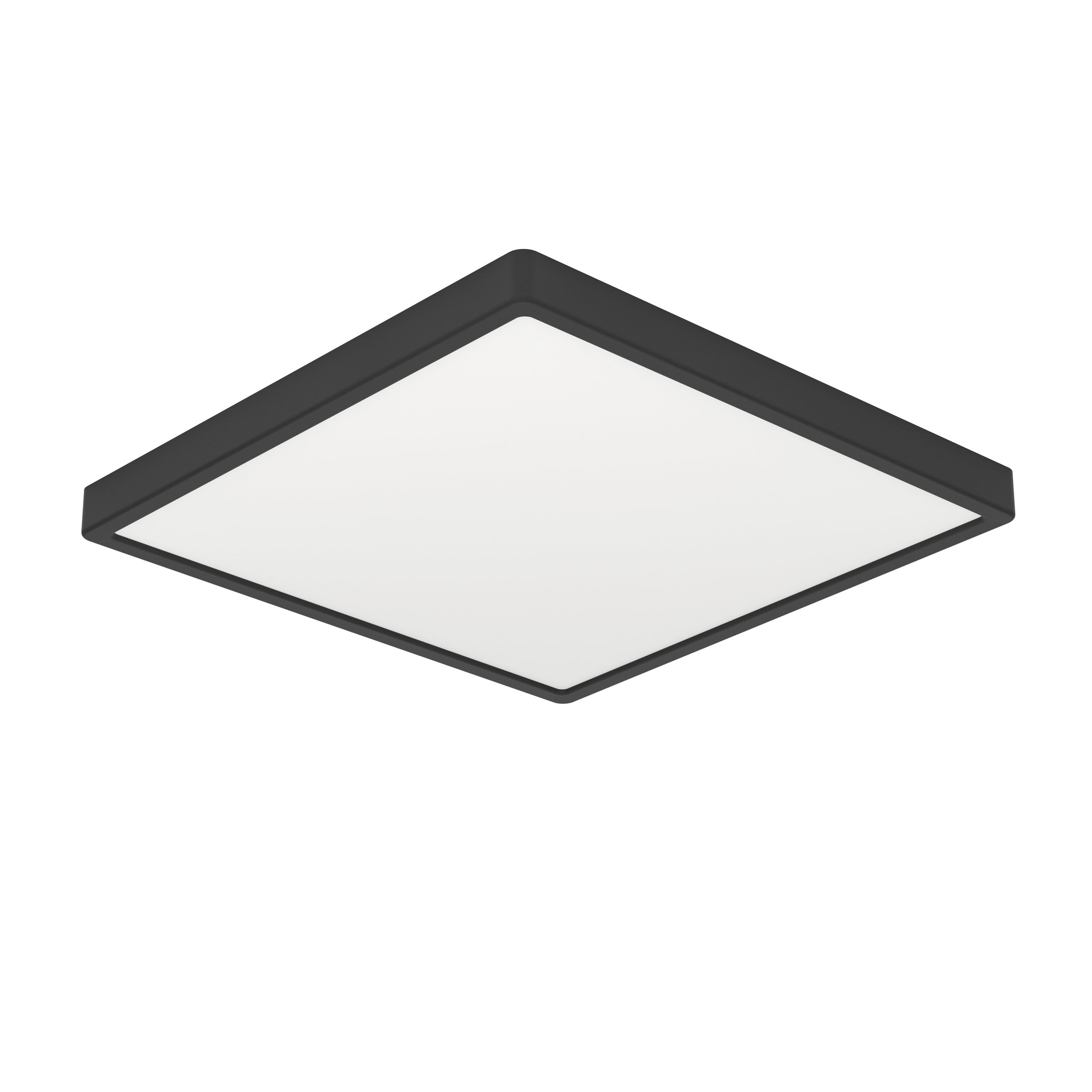 Eglo LED Ceiling Light Fitting Fueva 6, Square Ceiling lamp, Flush Light Fixture, Plastic in Black and White, Ceiling Lighting Warm White-Cold White, 39x39 cm