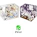 Flever Dollhouse Miniature DIY House Kit Creative Room With Furniture and Glass Cover for Romantic Artwork Gift(Kitten Diary and Sweet Sunshine)