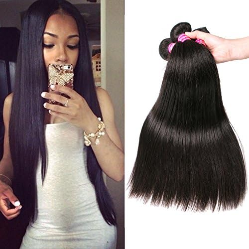 14'' 16'' 18'' Aphro Hair 9A Grade Remy Brazilian Straight Hair Extensions Brazilian Human Hair Weave Bundles Total 300G Natural Color