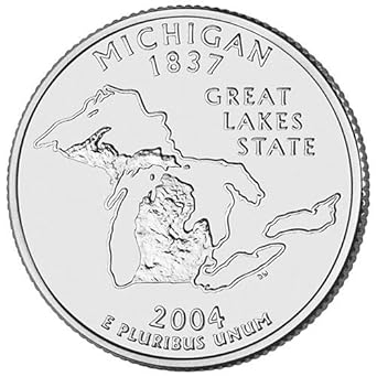 2004 S Silver Proof Michigan State Quarter Choice Uncirculated Us Mint At Amazon S Collectible Coins Store