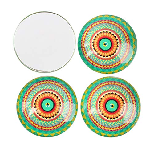 Craftdady 200pcs 50 Mixed Styles Half Round Flat Back Mosaic Printed Glass Cabochons 16x5mm for Photo Pendant Craft Jewelry Making